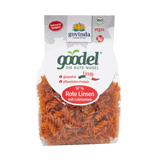 Bio Goodel Rote Linsen Fusilli, 250g