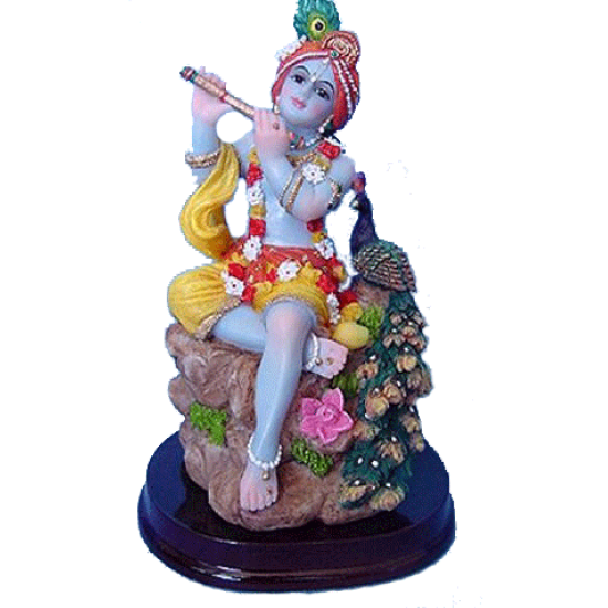 Krishna Murti mit Pfau